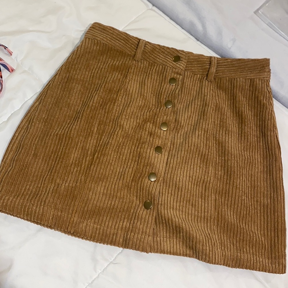 Corduroy Button Skirt